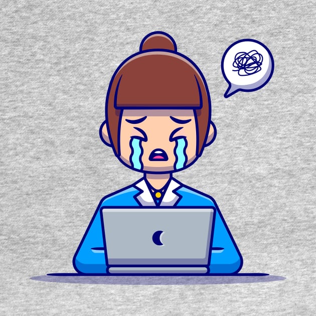 Woman Employee Crying With Laptop by Catalyst Labs